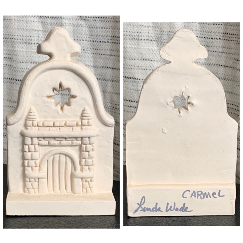 Linda Wade small plaster cast of the Carmel Mission Basilica.
